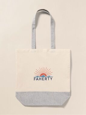 Faherty Canvas Logo Tote – Grey‎ 👜